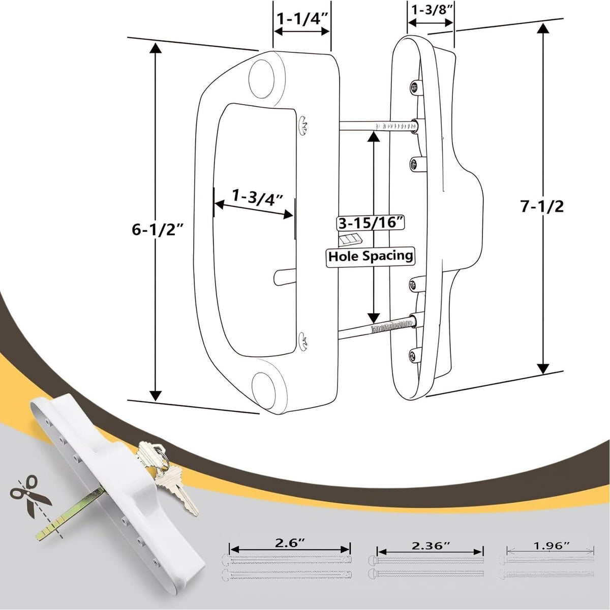 Ruigrit exterior keyed pull for sliding doors with secure access.