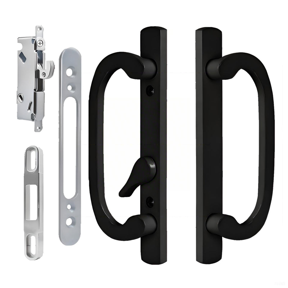 Ruigrit offset sliding handle kit installed on a patio door for easy replacement