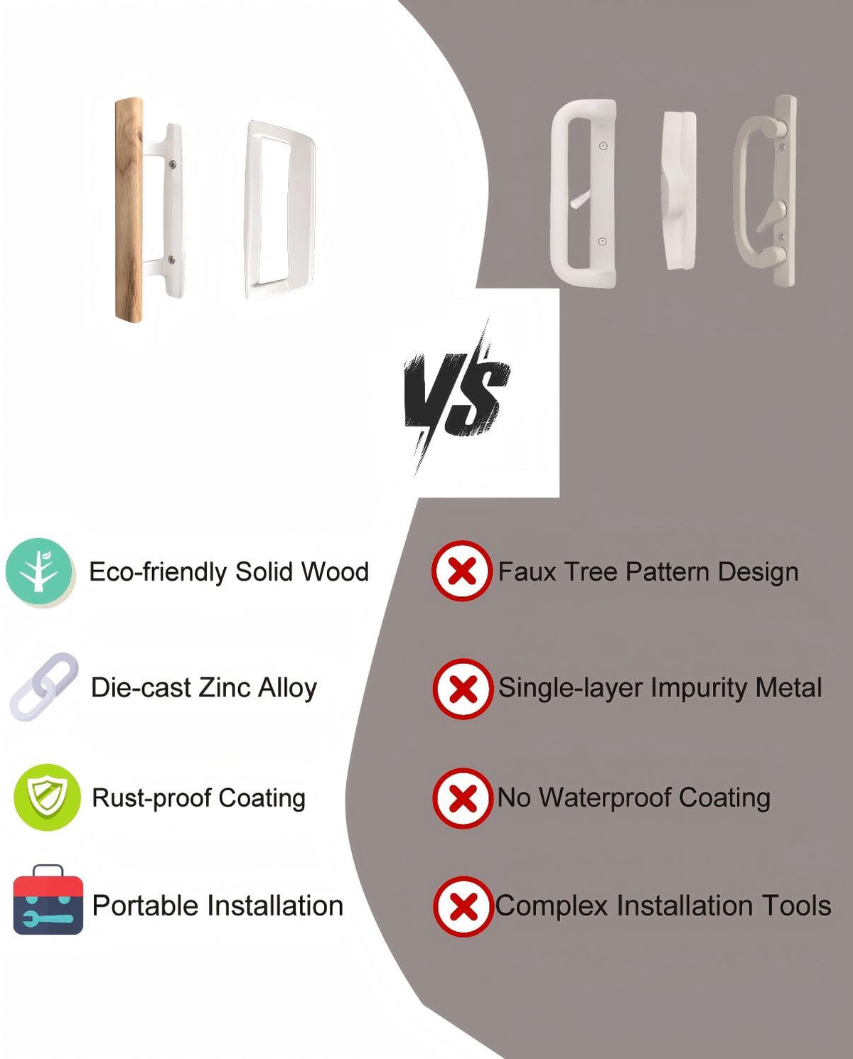 Ruigrit thumb latch included for effortless door use
