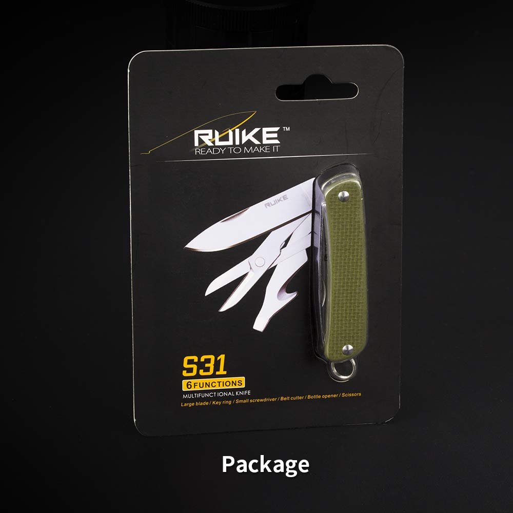 Ruike keychain knife folded 71mm compact size for pocket-friendly EDC