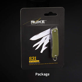 Ruike keychain knife folded 71mm compact size for pocket-friendly EDC