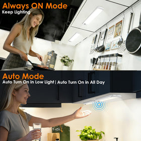 RUIKORING three-color temperature options for white, natural, and warm lighting in spaces.