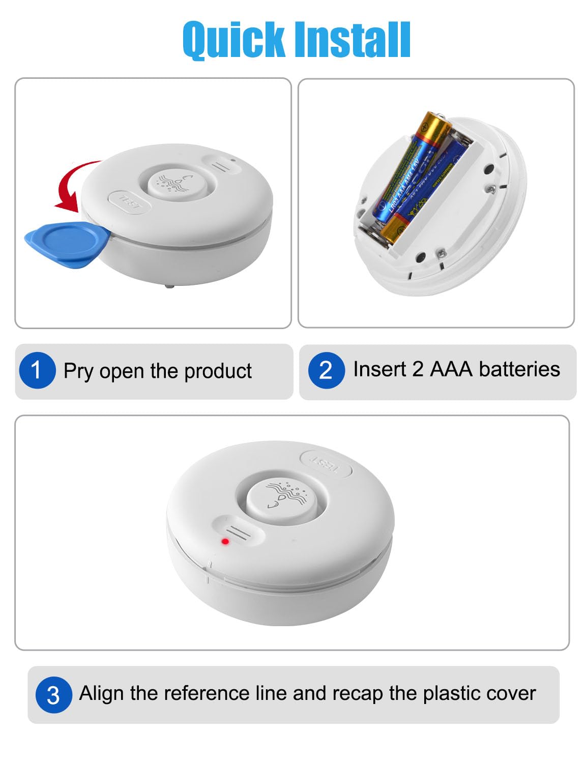 RUIKORING long-life batteries scene with low-battery alert indicator.