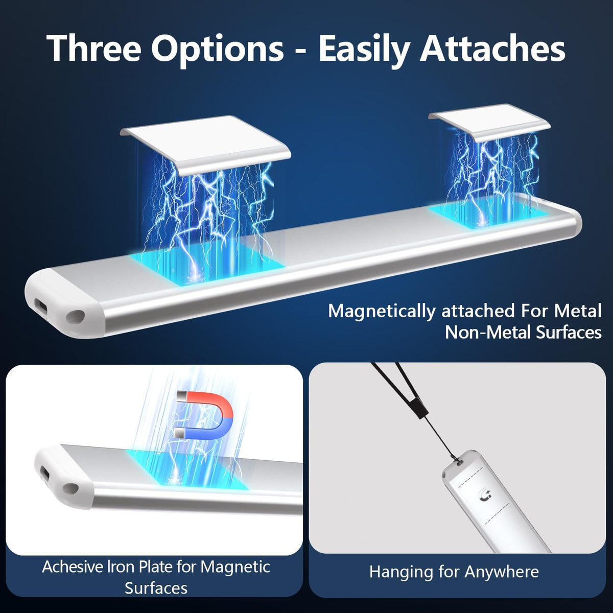 RUIKORING magnetic and adhesive mounting enables quick, flexible installation anywhere.