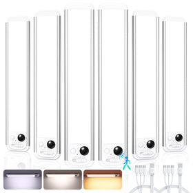 RUIKORING under-cabinet lighting 6-pack package for organized storage and easy setup.