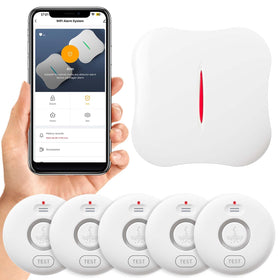 RUIKORING WiFi leak detectors 5-pack shown for comprehensive home protection