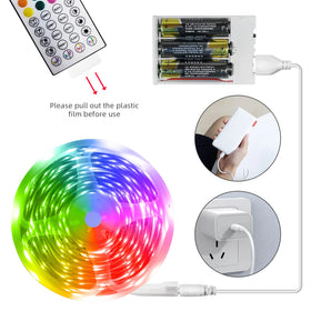RUISHINE LED strip controlled by app and remote for color choices.