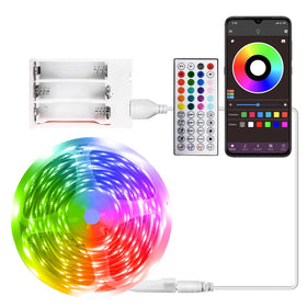 RUISHINE LED strip with battery box for portable ambient lighting.