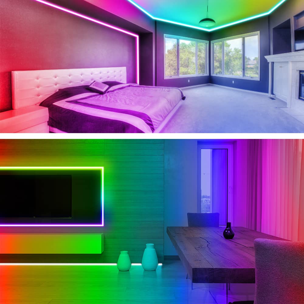 RUISHINE LED strip lighting for bedroom and TV ambient backlight.