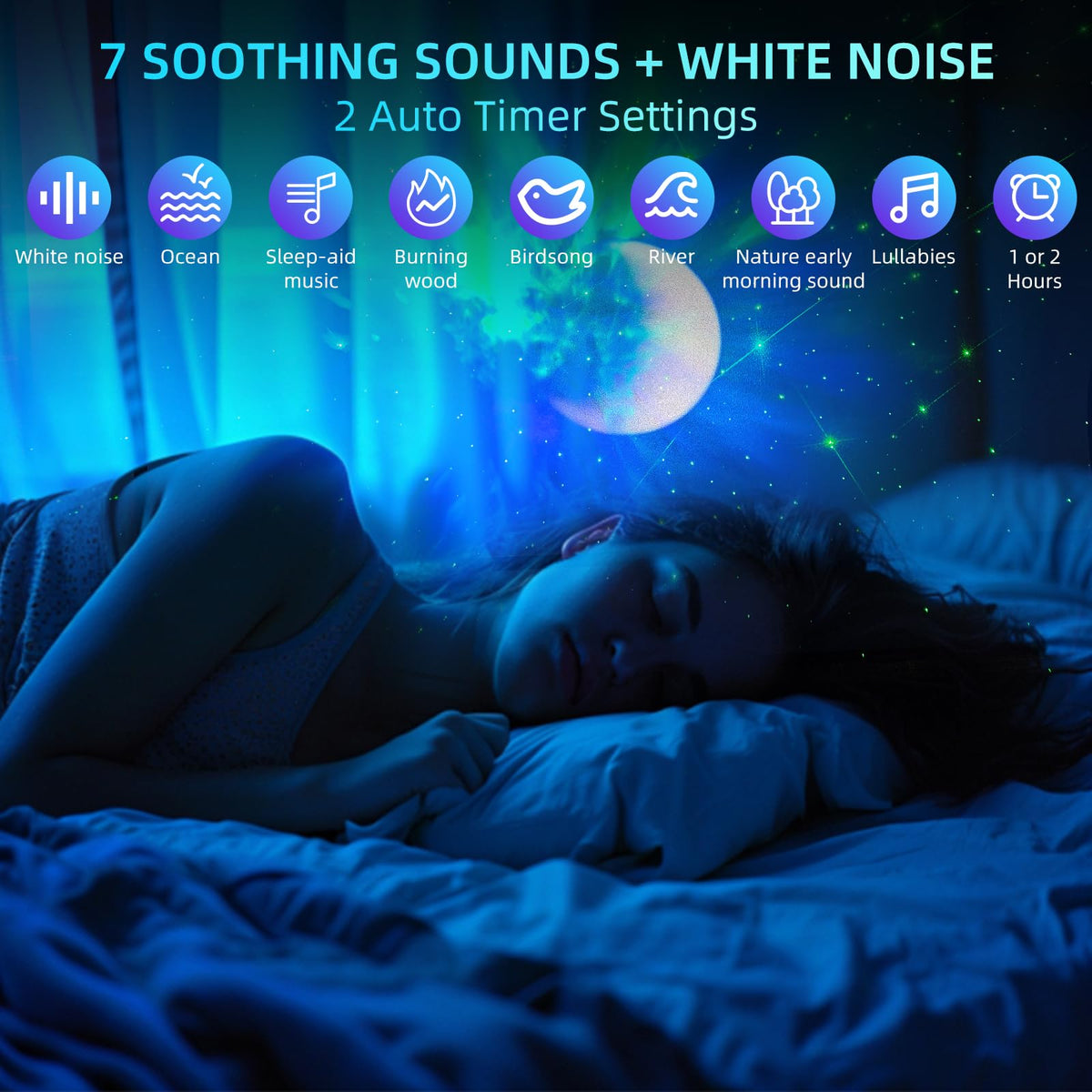 RUISHINE Star Projector ideal for bedrooms and cozy movie nights