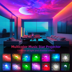 RUISHINE Star Projector 8 colors with 360-degree nebula rotation