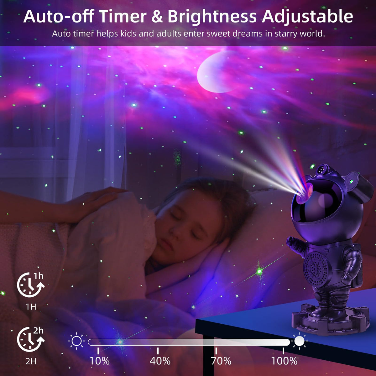 RUISHINE Star Projector Moon base removable for decorative versatility