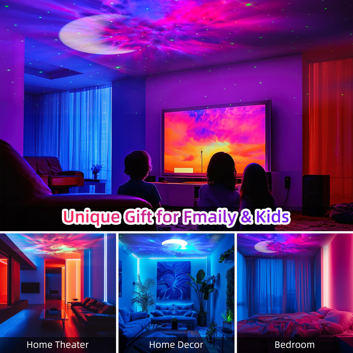 RUISHINE Star Projector timer function supports restful bedtimes