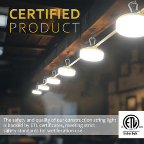RUISUN LED string lights five bulbs spaced ten ft for wide coverage