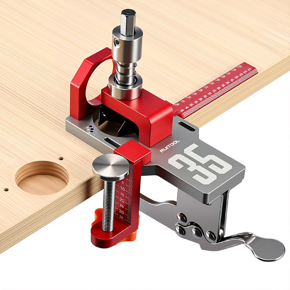RUITOOL 35mm hinge jig system for precise cabinet drilling