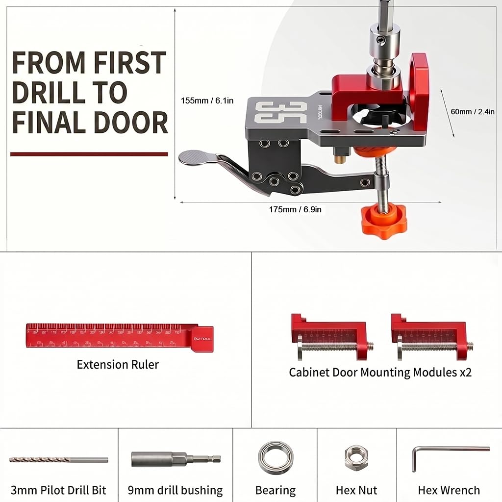 RUITOOL adjustable edge margins ensure identical hole spacing