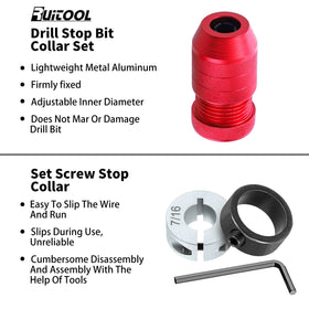 RUITOOL drill depth stop aluminum body provides durable construction.