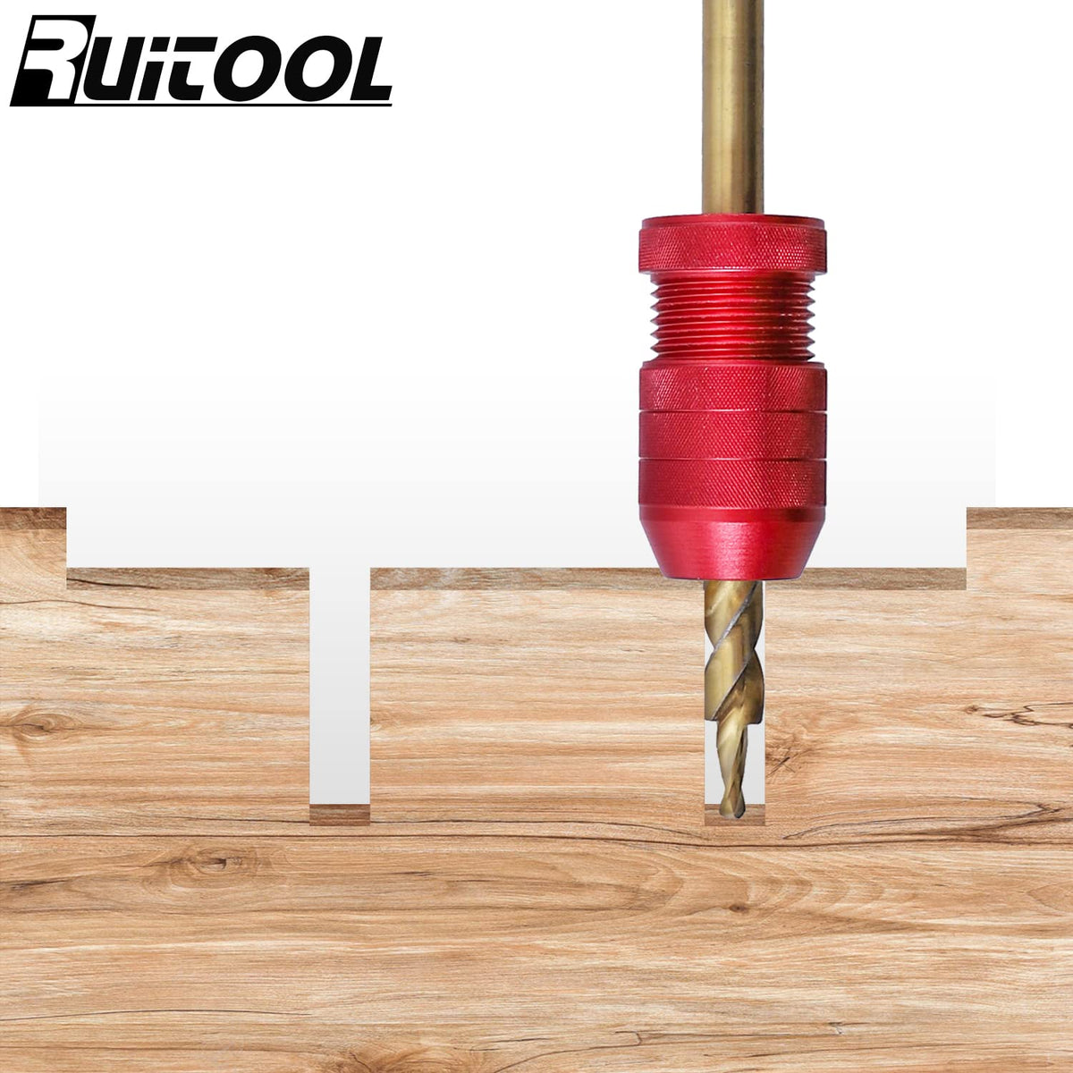 RUITOOL drill depth stop suitable for furniture, tiles, wood, metal, and plastic work.