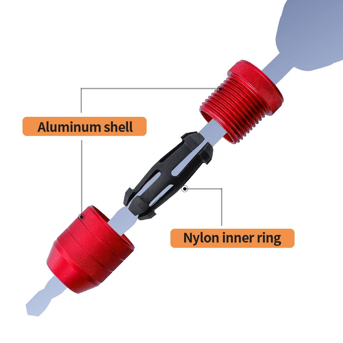 RUITOOL drill depth stop two-size range accommodates 5/64 to 7/16 inch bits.