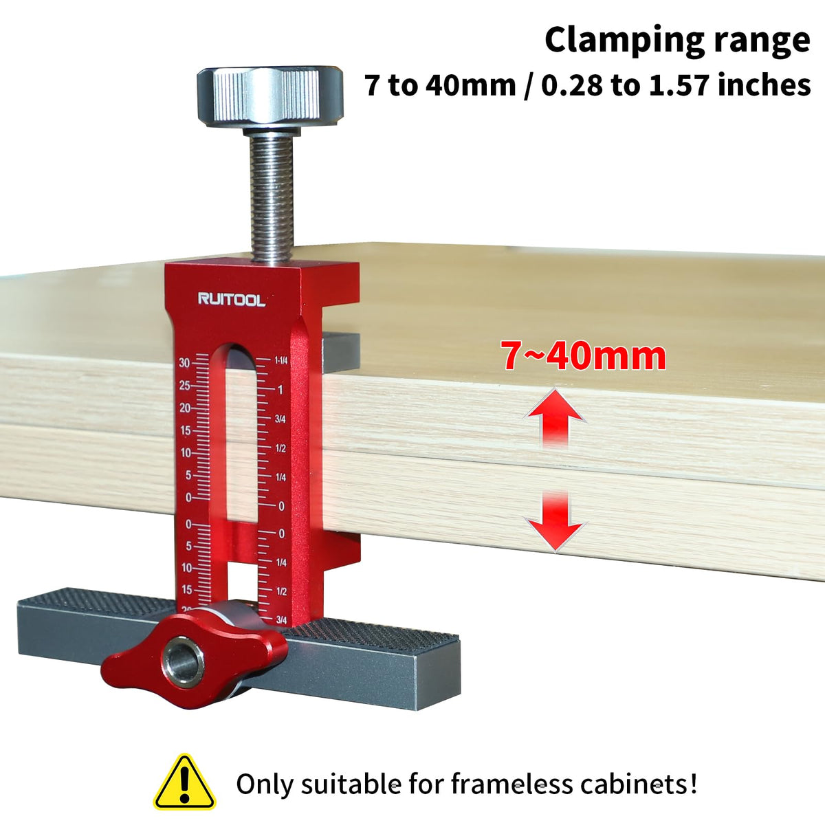 RUITOOL frameless cabinet clamp attachment for secure setup