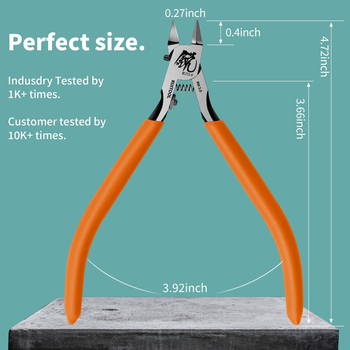 Reset spring on RUITOOL Nippers enables effortless cutting.