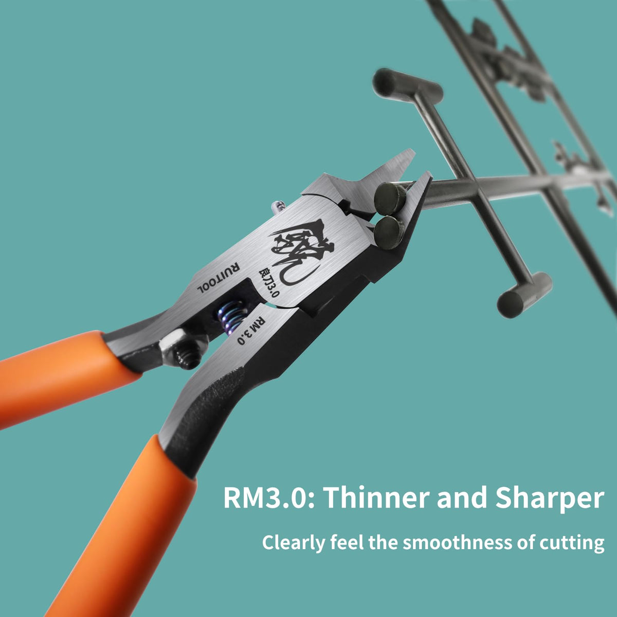 RUITOOL Nippers removing small parts with precision and control.