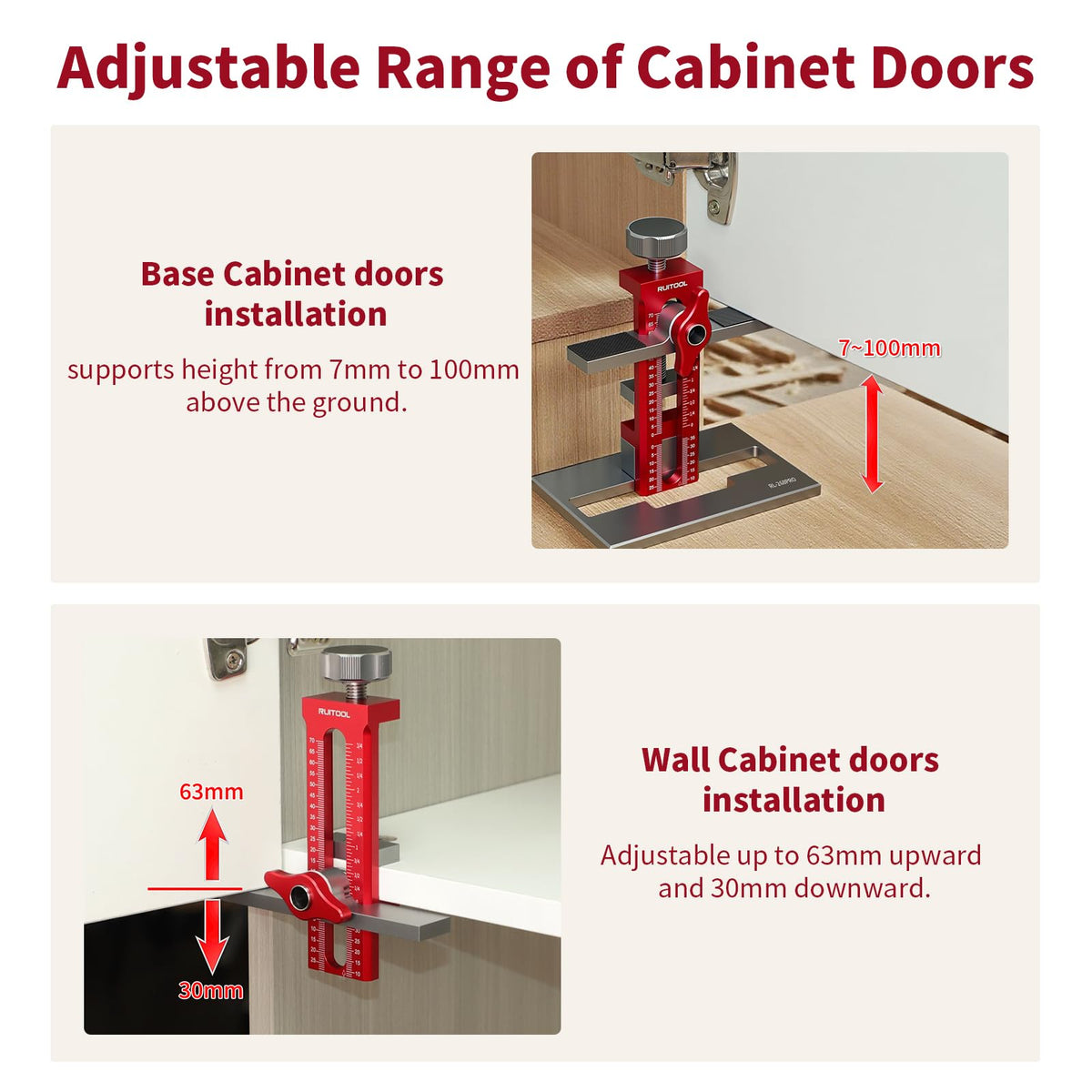 RUITOOL Upgrade 3-in-1 Jig push-to-open drilling enables catch-free latch placement.