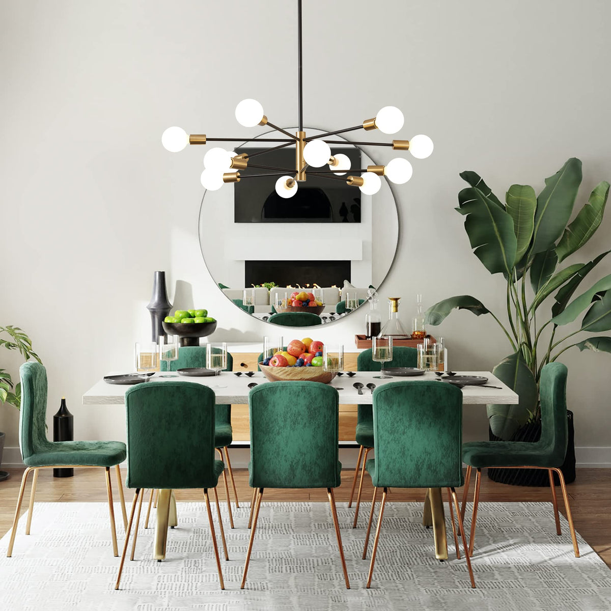 RUIYEY gold-and-black finish complements modern farmhouse décor and durable black-painted arms.