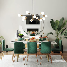 RUIYEY gold-and-black finish complements modern farmhouse décor and durable black-painted arms.