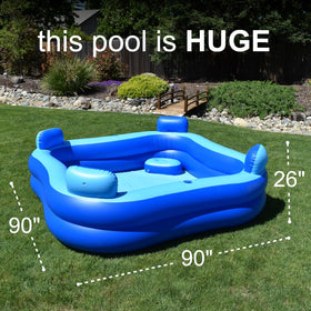 Rukala 8x8 ft pool showing depth and roomy interior for kids and adults to splash.