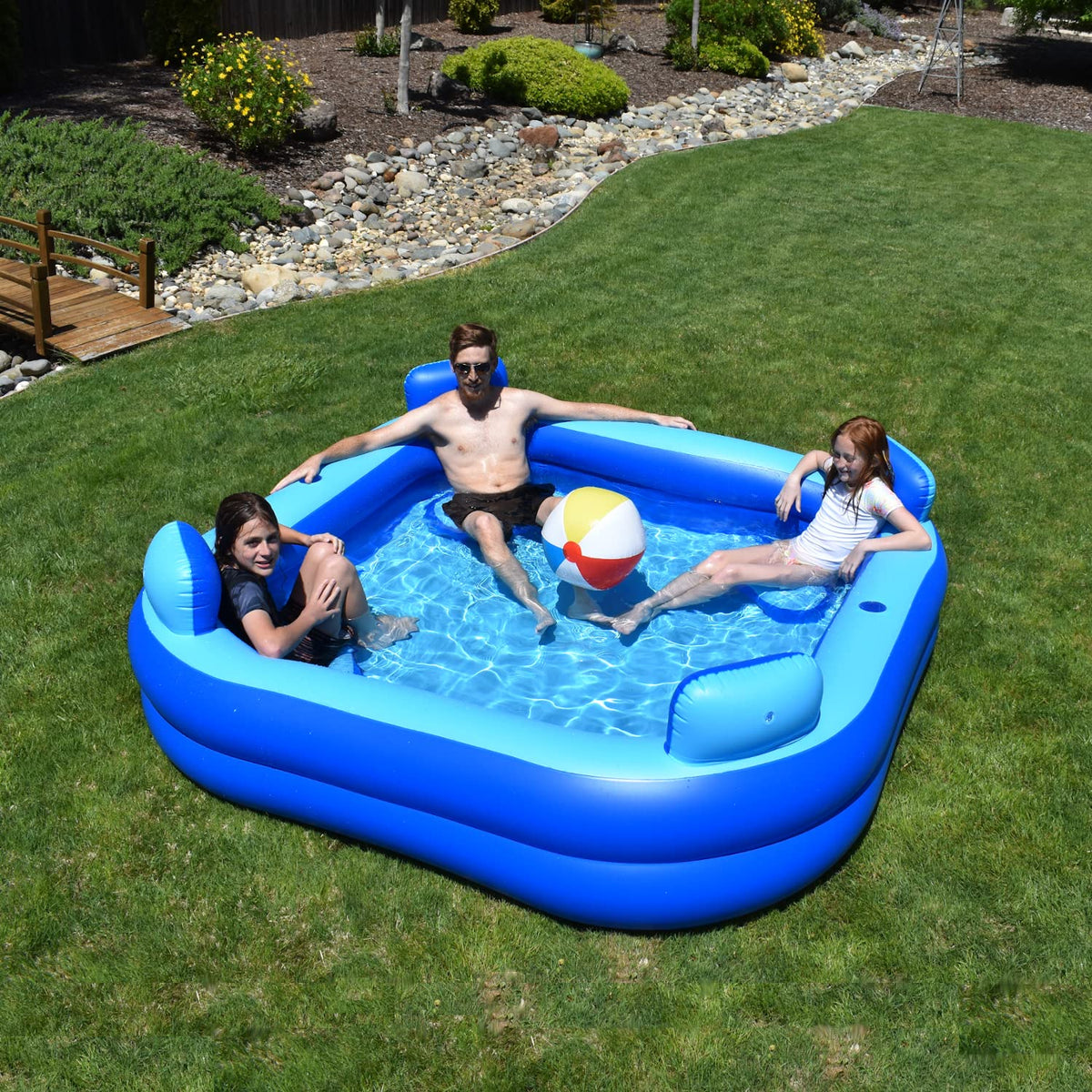 Rukala thick PVC durability supports long-lasting backyard fun.