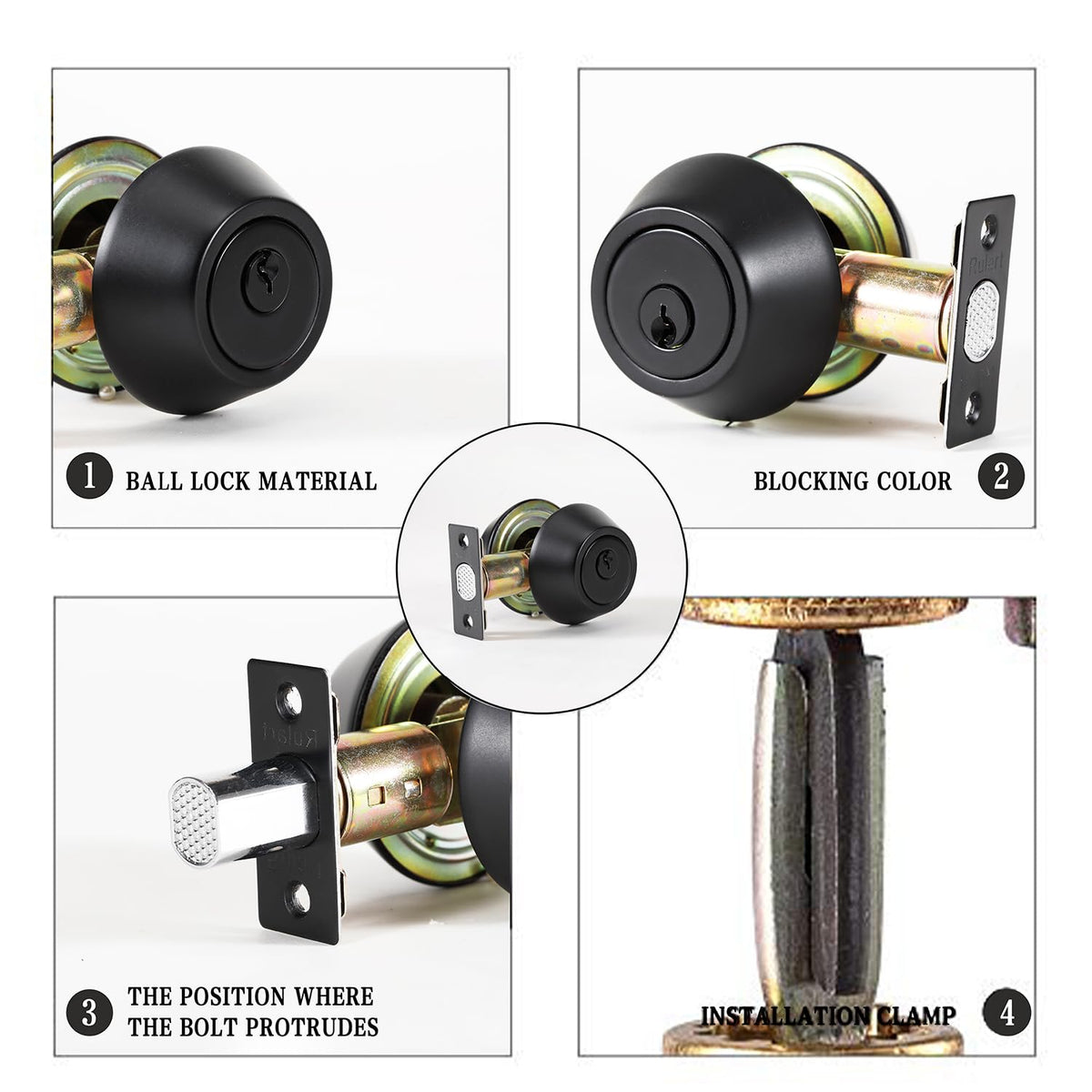 Rulart backset adjustment shows compatibility with 35–50 mm doors.