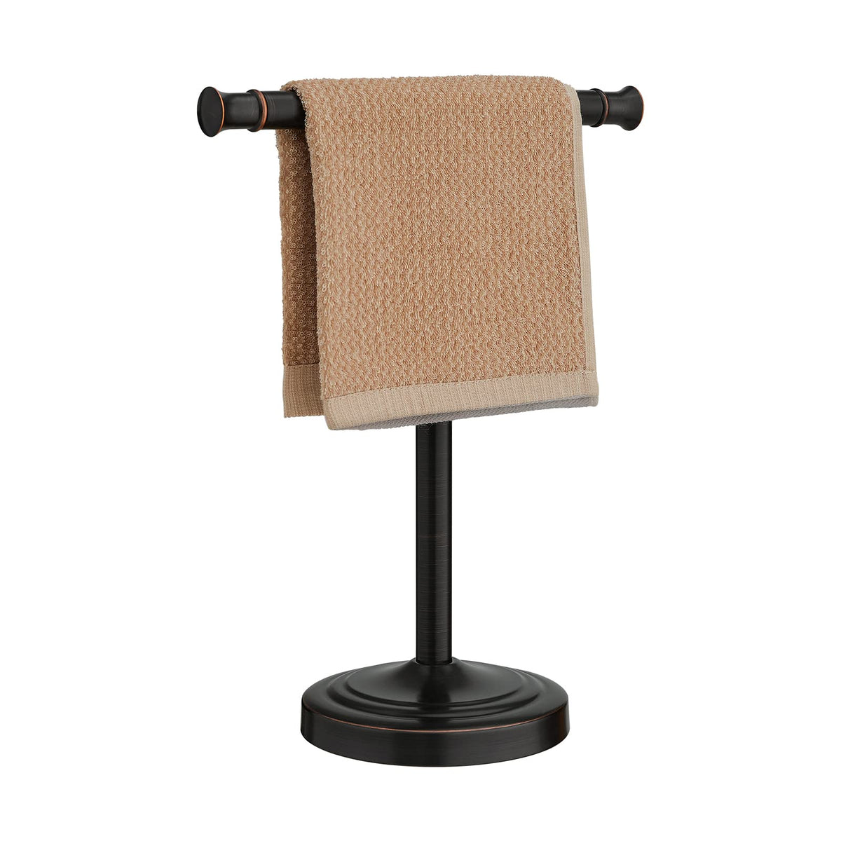 RUMOSE 13-inch oil rubbed bronze towel stand side view for bathroom organization