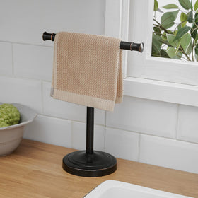 RUMOSE free-standing towel rack assembly in progress