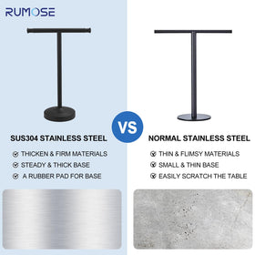 Rumose anti-slip padding keeps the stand steady and surfaces scratch-free.