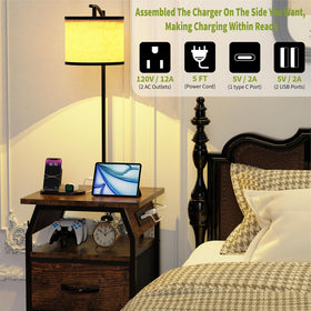 Runjuly USB/AC charging hub integrated into side panel, convenient for devices.