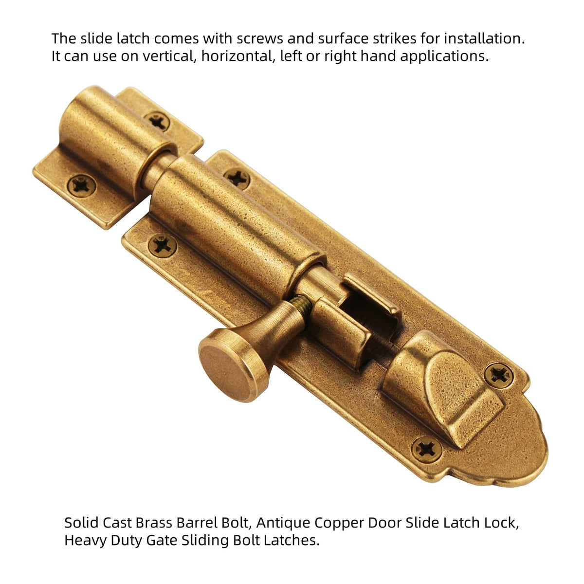 Runningfish vintage brass latch close-up highlights oxidation and timeless charm.