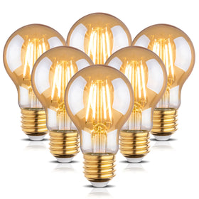 Runquiz 2200K amber LED Edison bulb front view for vintage ambiance.