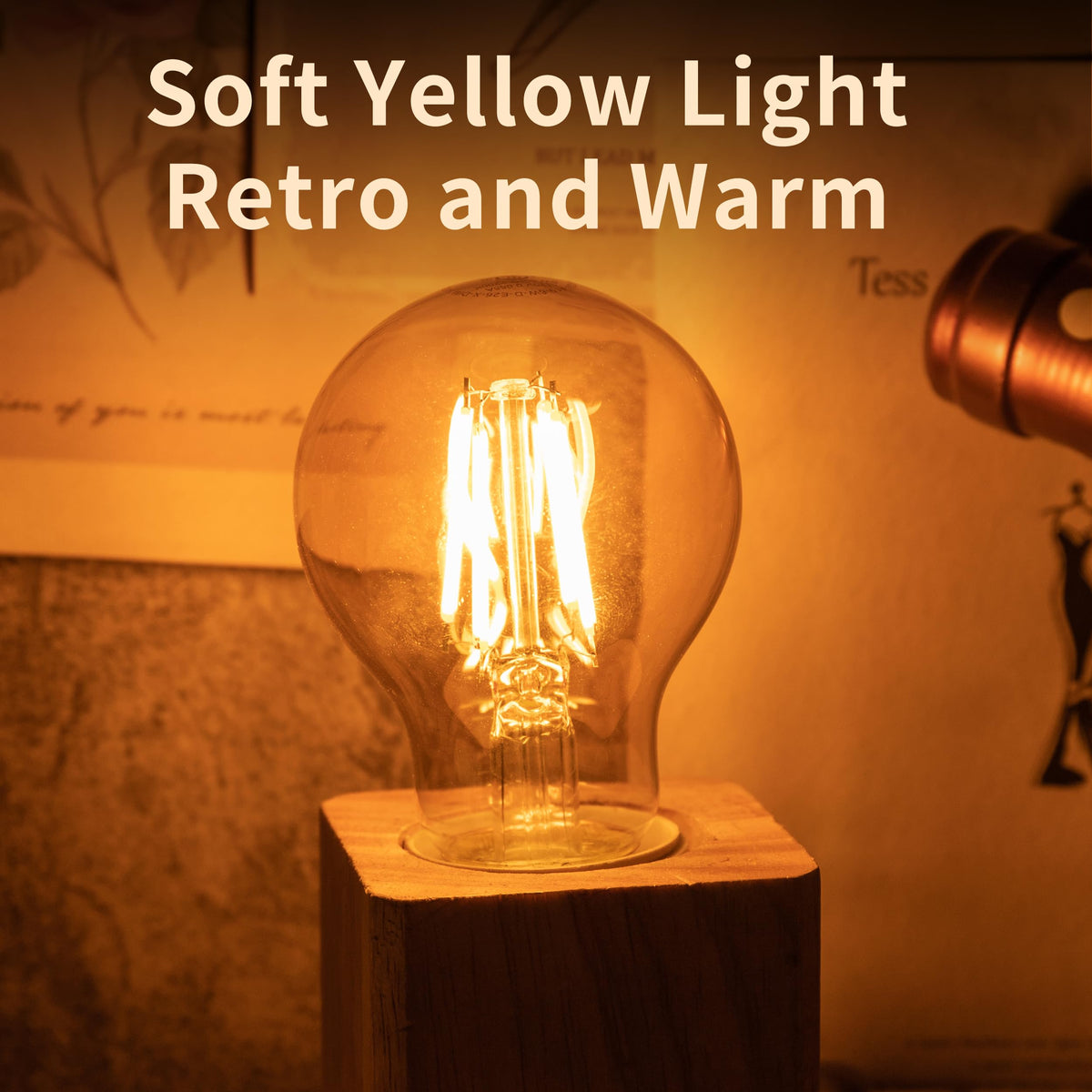 Runquiz old-style light bulb delivers warm glow with a 360-degree beam for seating areas.