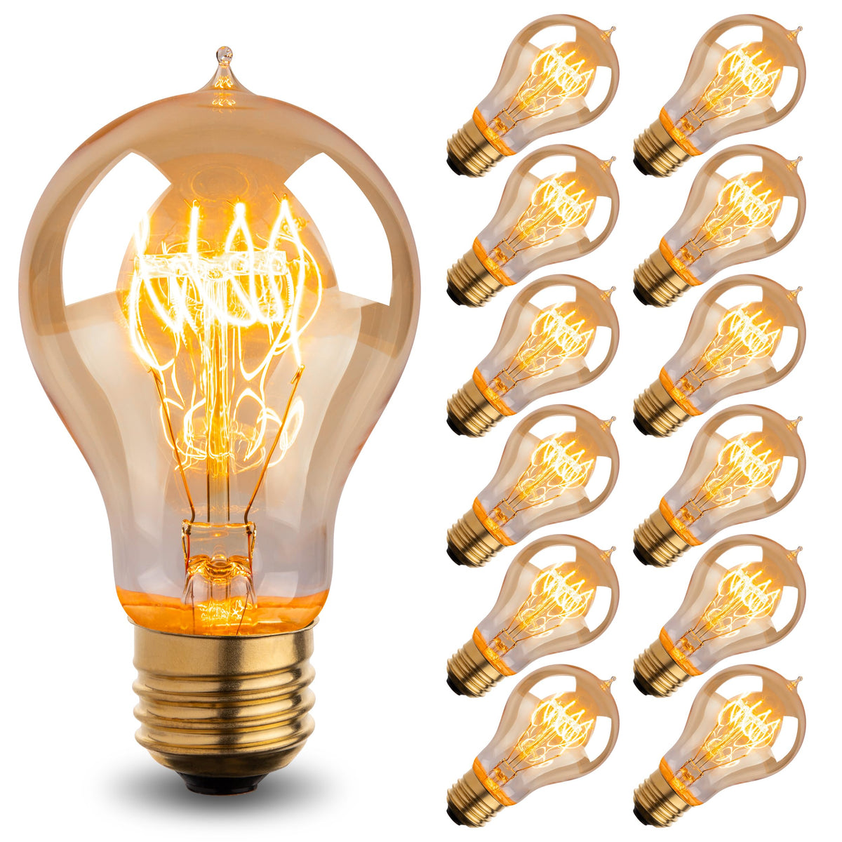 Runquiz warm Edison bulb amber glass creates cozy living room ambience