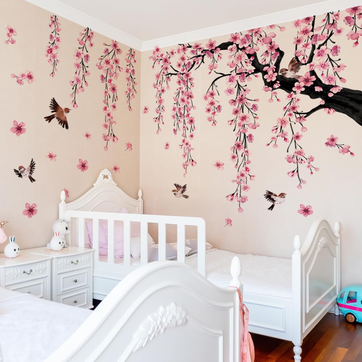 Runtoo large cherry blossom tree wall decal for offices and TV backgrounds