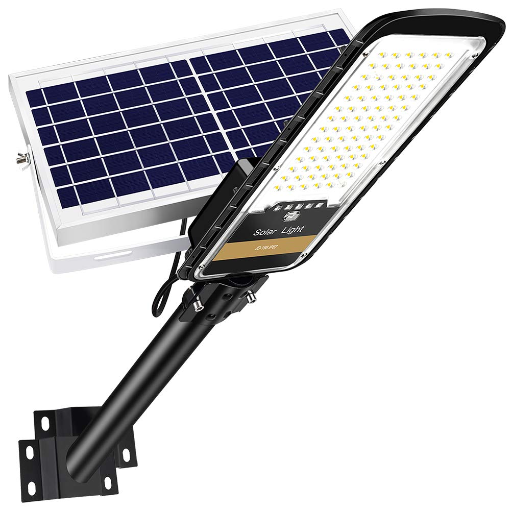 RuoKid solar street light outdoors delivering 16000lm brightness for yards and driveways