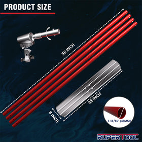 Rupertool extendable handle at 56 inches for extended reach