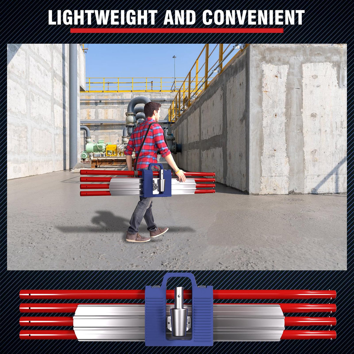 RUPERTOOL extendable handles ready for variable working heights