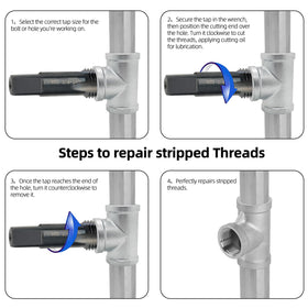 RURITKIT NPT set supports secure threading on iron, aluminum, copper, and plastic pipes.