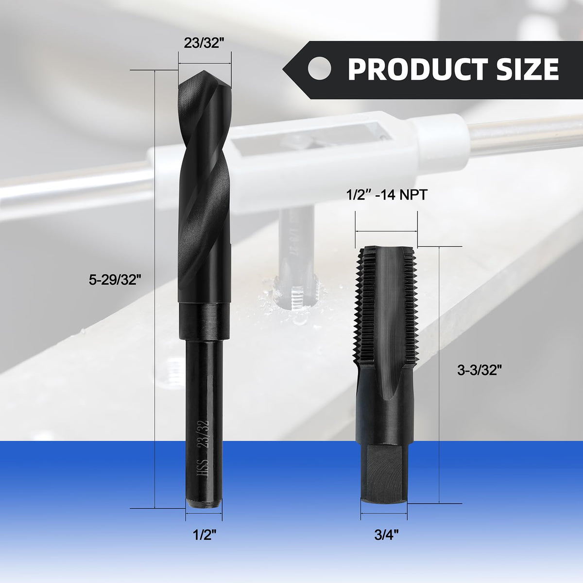 RURITKIT twenty-three thirtysecond inch HSS drill bit for clean, accurate pilot holes.