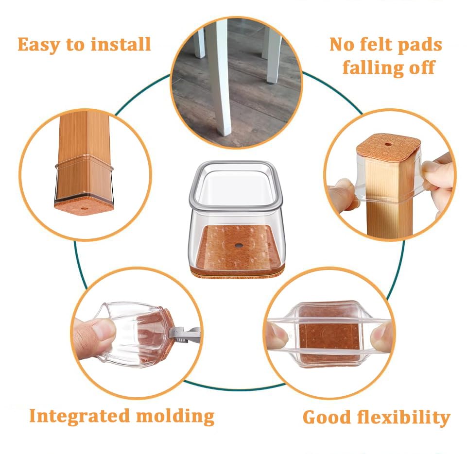 RUSIDO dining chair protectors shield floors in busy spaces.