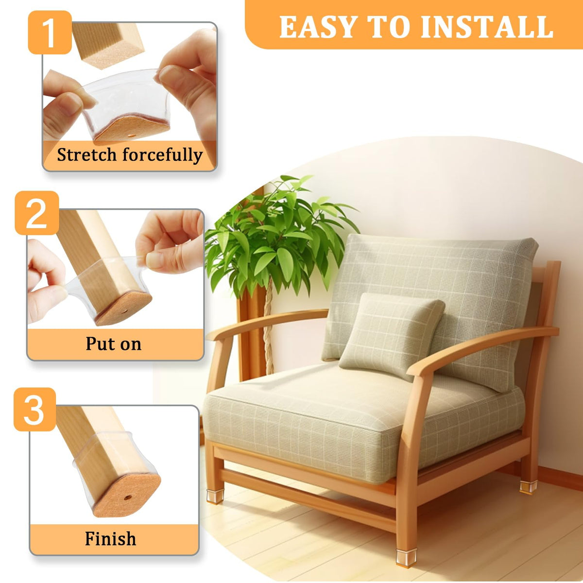 RUSIDO easy slip-on installation no tools required for quick setup