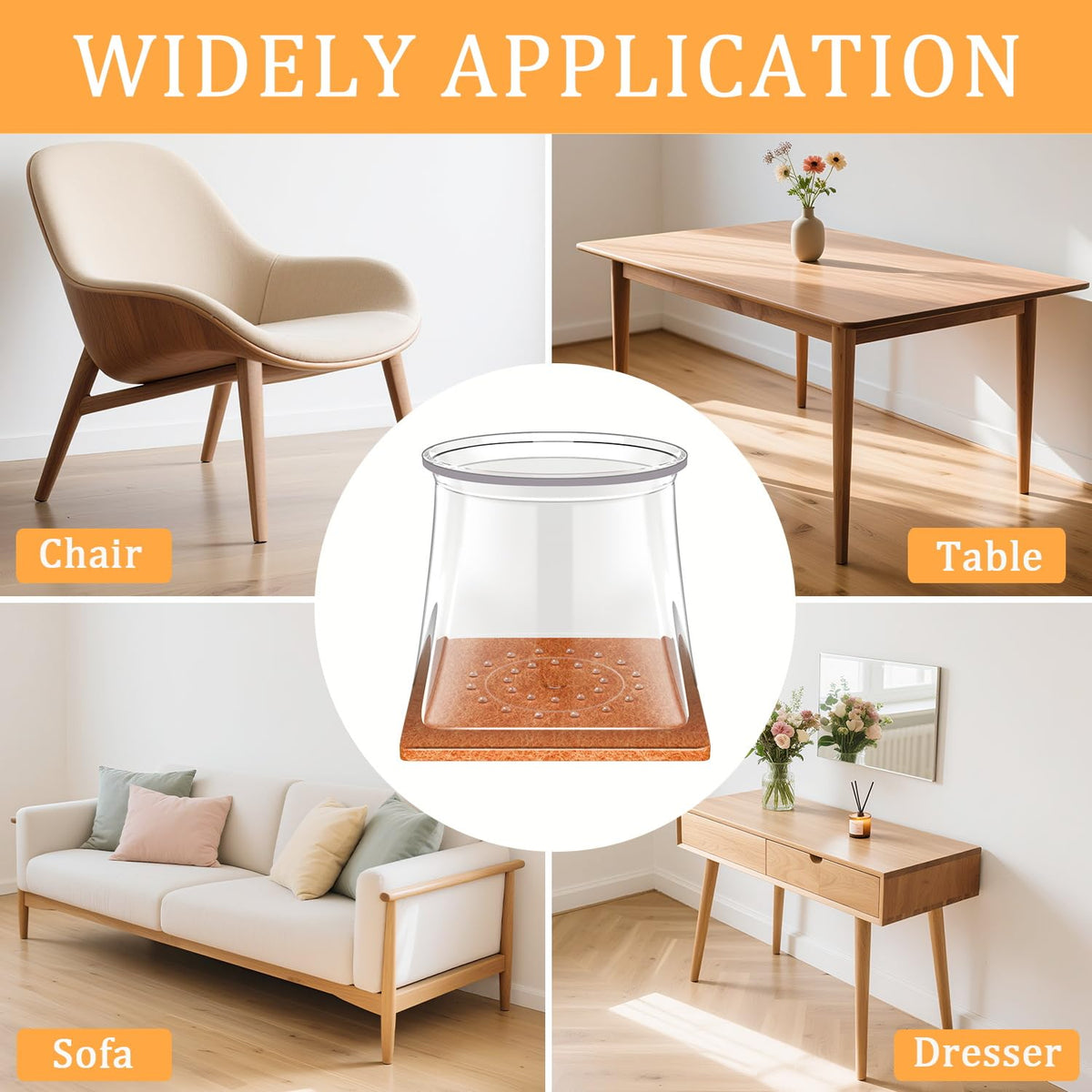 RUSIDO non-slip grip keeps chair legs securely in place