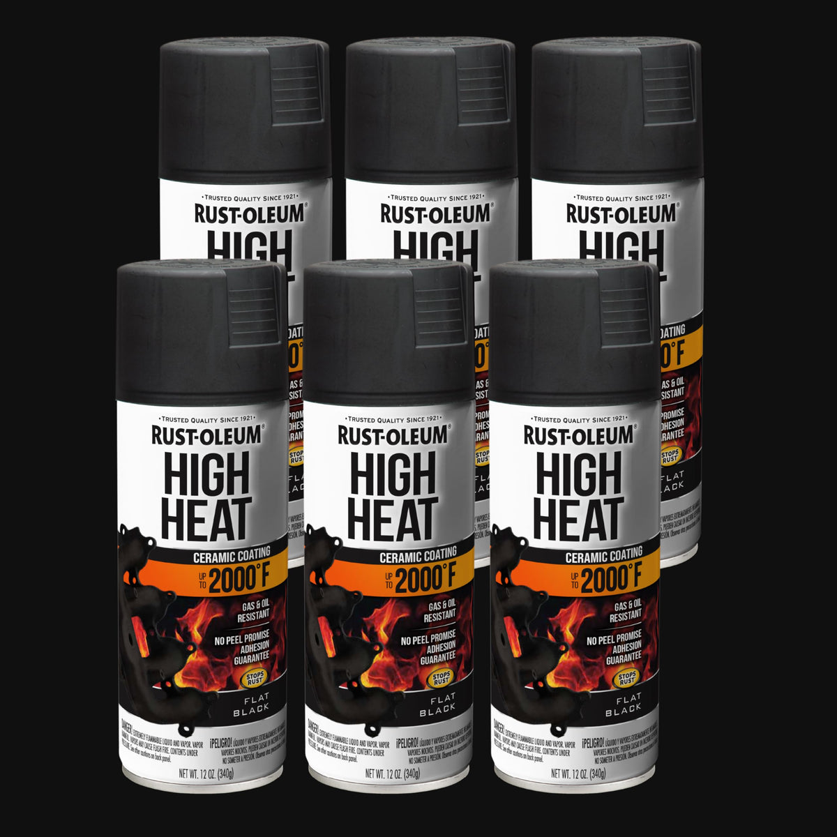 Rust-Oleum 248903 spray over an exhaust manifold with even coverage.